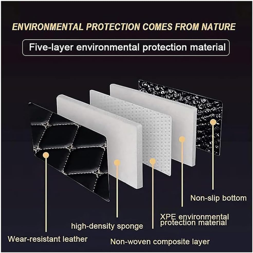 Custom Leather Car Cargo Liners for Cadillac Escalade 2007-2010, Waterproof Anti-Slip Anti-Scratch Tear-Resistant Rear Trunk Boot Mat Protector(Black) image 3