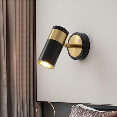 Miniatura 3 de Aplique de pared industrial negro retro 1 luz interior lámpara de pared con pantalla cilíndrica LED proyector de pared para mesita de noche