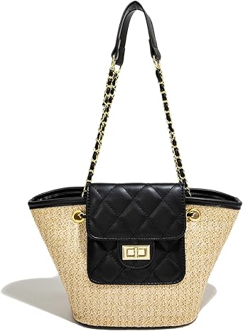 Summer Straw Tote Bags for Women Summer Cute Woven Beach Bag Straw Purses Handbags for Vacation