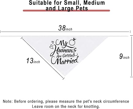 Engagement Gift, My Humans are Getting Married Dog Bandana, Wedding Photo Prop, Pet Scarf, Dog Engagement Announcement, Pet Accessories (Black)
