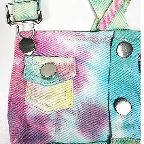 Macacão e macacão infantil para meninas de 3 a 8 anos de idade, macacão colorido com tie-dye, shorts