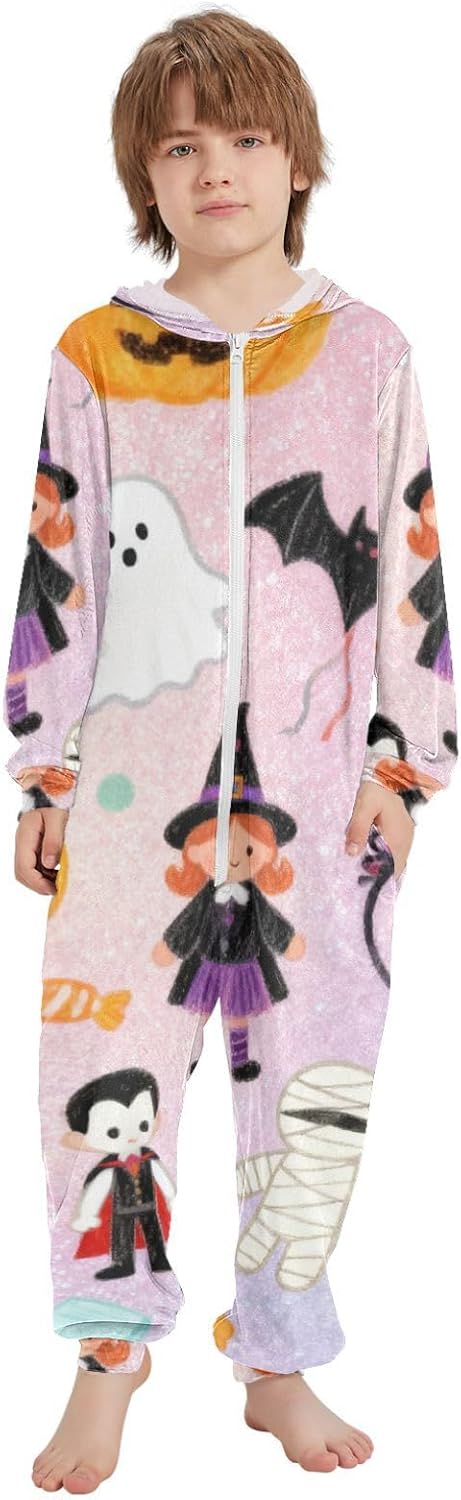 Halloween Decoration Cartoon CuteUnisex PajamaSoft Warm Hooded Christmas Costumefor Parties Sleepovers
