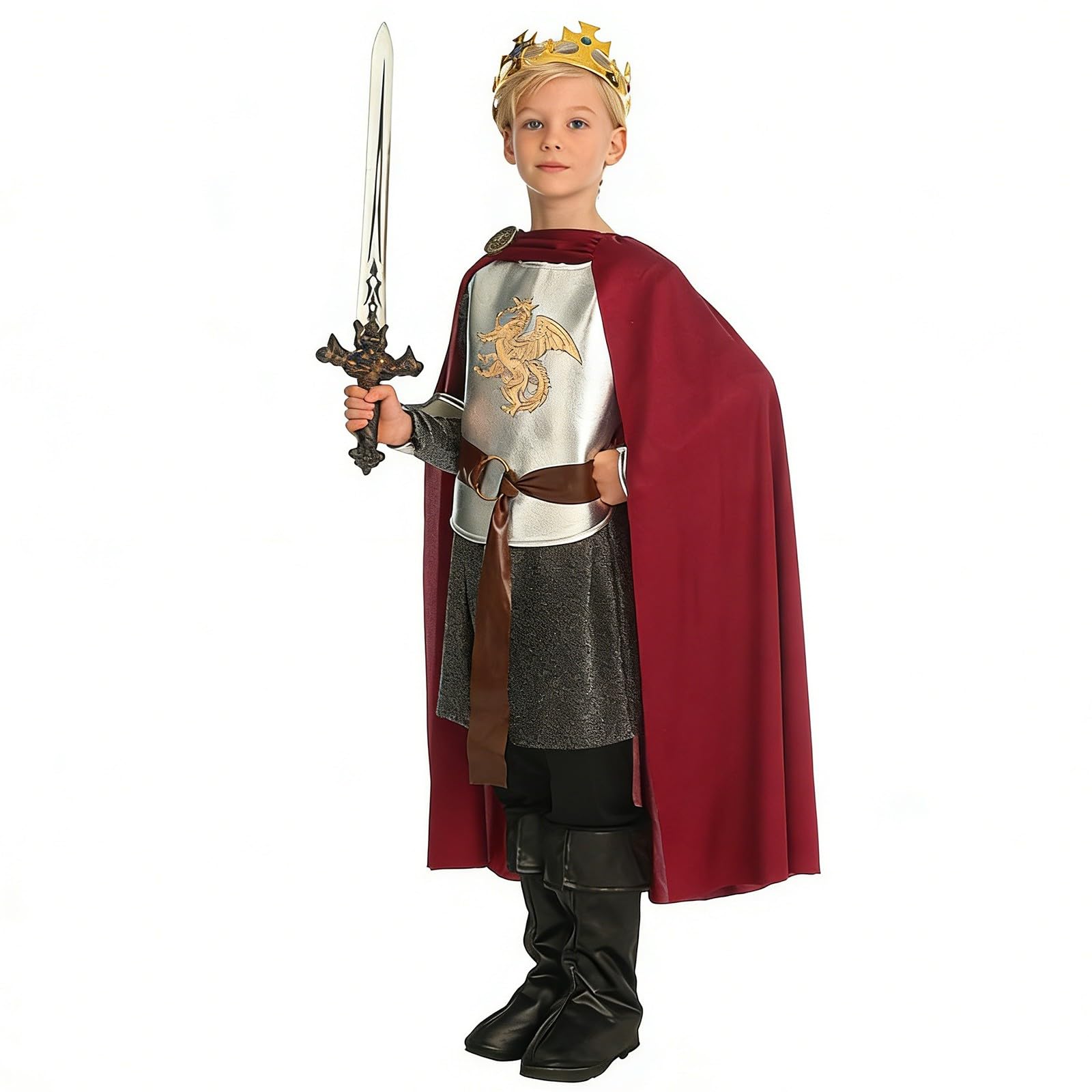 Faschingskostüme Kinder Junge König Kostüm Mittelalterliches Fancy Dress Outfit Mit Langem Umhang Und Zepter Für Kinder Hochwertiges Verkleidungsset Für Fasching Und Rollenspiel Kinderkostüme Mädchen