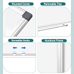 Double-Sided Magnetic Whiteboard for Wall 24 x 18 Inch, Large Dry Erase Board with Silver Aluminum Frame, Horizontal Vertical Hanging with Hole-Free Hooks, Complete 14-Piece Accessory Kit