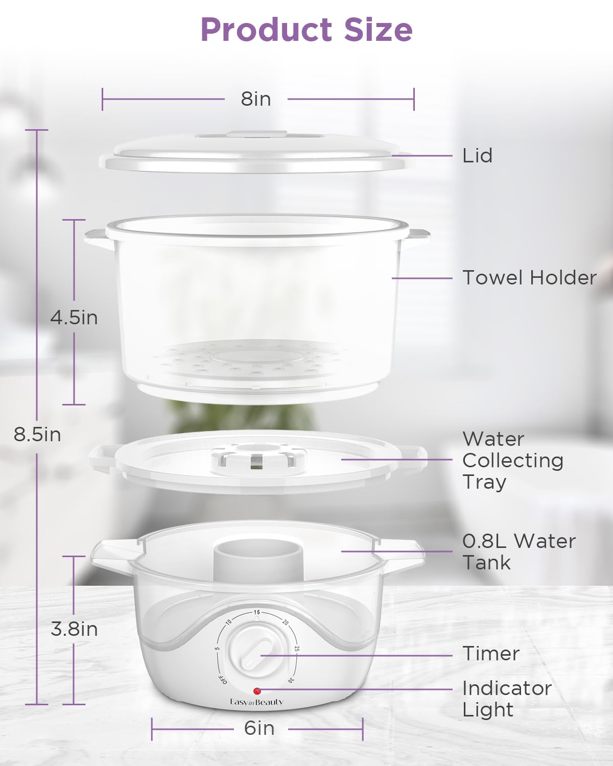 EASYINBEAUTY Portable Hot Towel Warmer and Steamer for Spa & Salon