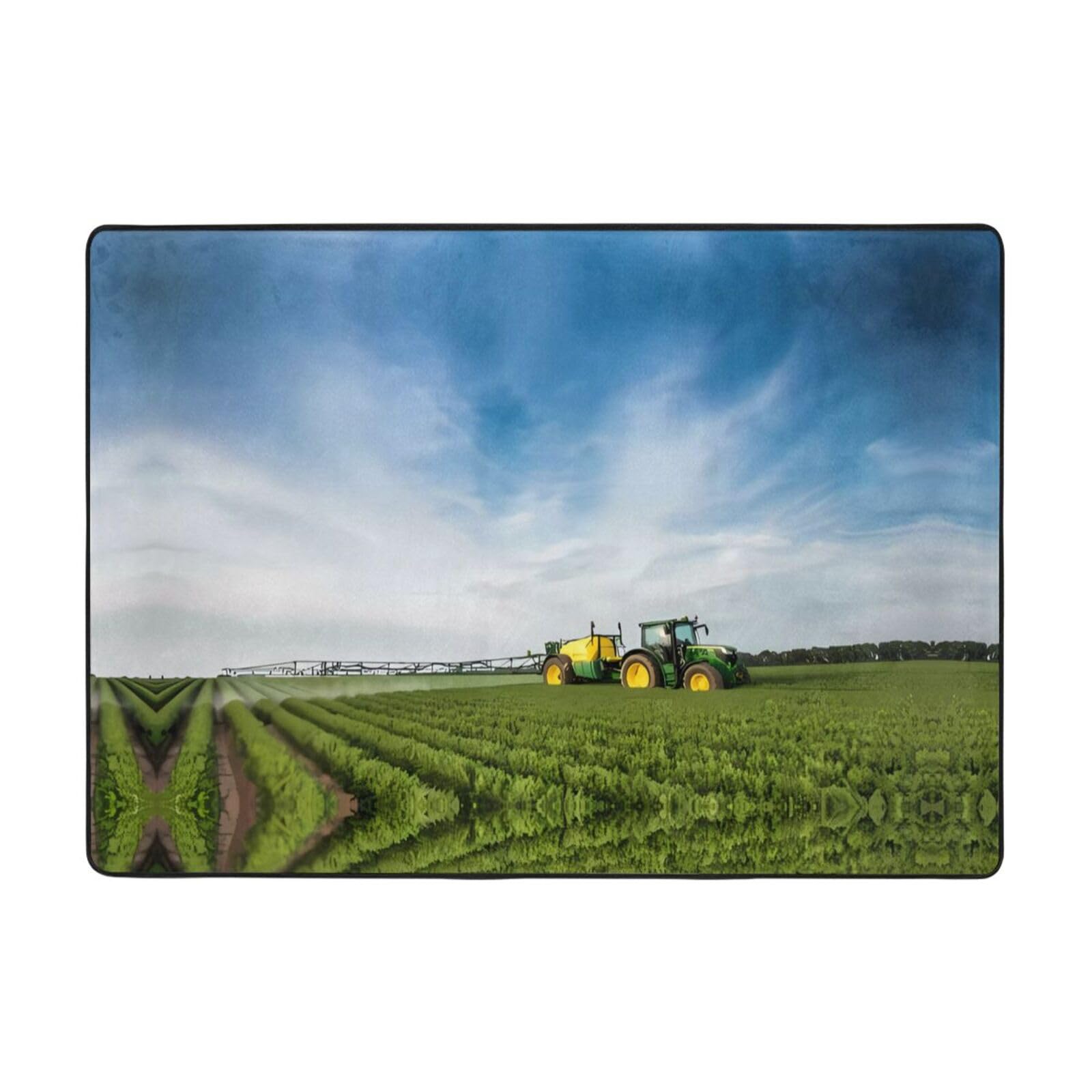 Alfombra de piel sintética HJFCZH Tractor Farm de 80x58 pulgadas para salón
