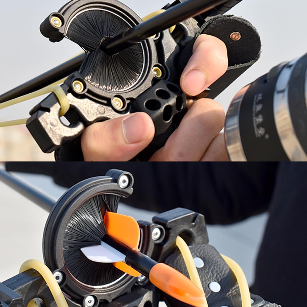 Herramienta para Disparar Peces al Aire Libre con 3 Gomas Elásticas para Accesorios de Tirachinas, se Puede Utilizar con Flechas y Carretes de Pesca