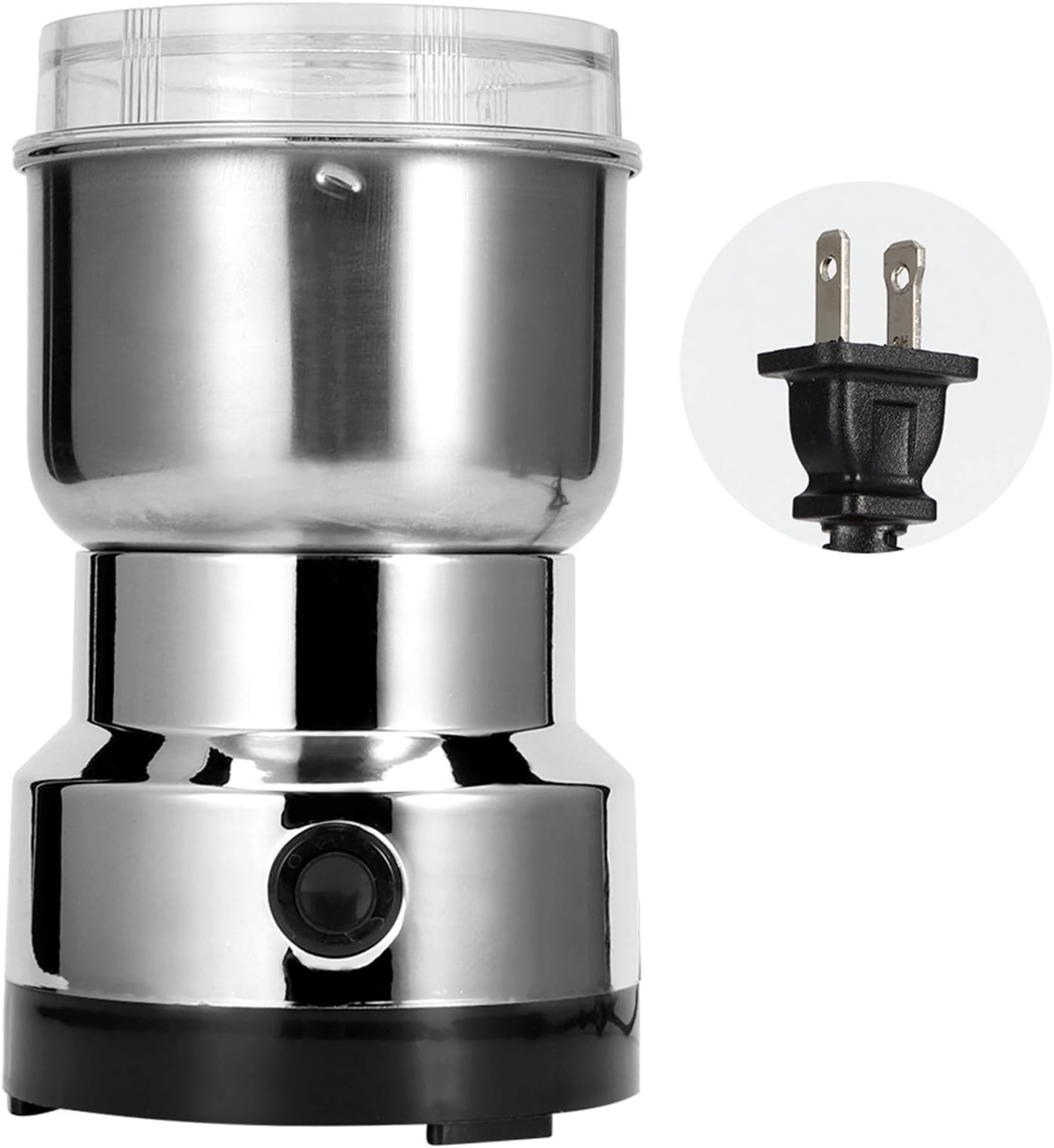 Taidda Grain Grinder, Mill Stainless Steel Powder Grinder Machine Coffee Nut Grain Crusher Mill Blender Kitchen Tool For Dry Grains Coffee Rice Corn PepperUs Plug 110V