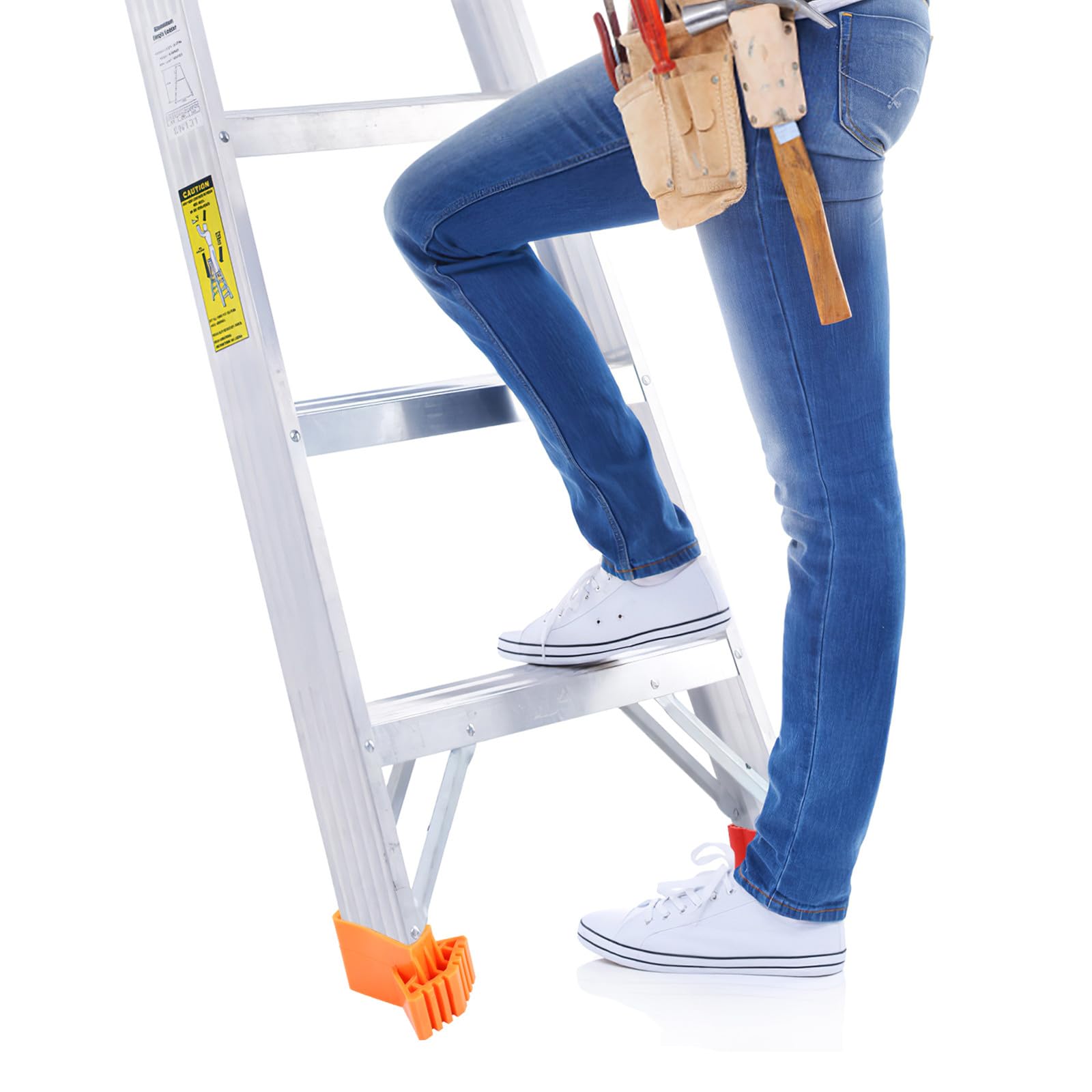STOBAZA Cubiertas de Goma para Pies de Escalera 50X20 MM, Juego de 4 Piezas Resistentes, Antideslizantes para Escaleras de Aluminio en Hogares