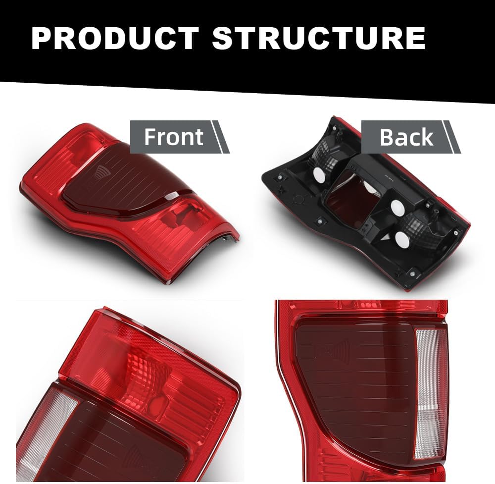 MOUTUX Tail Light Taillight Assembly Pair Compatible with Ford F250 F350 F450 Super Duty 2020-2022 Red Lens Rear Brake Lamps w/o Bulbs & Wiring Harness