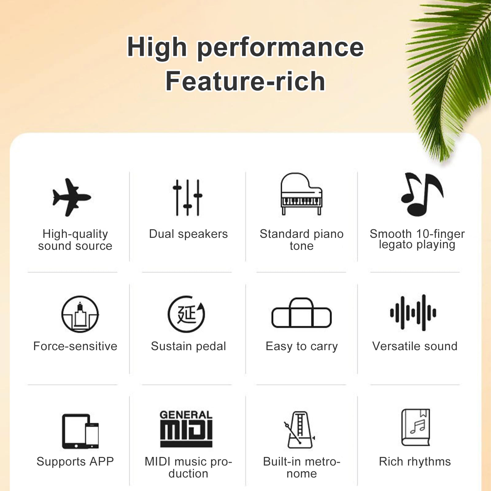 88 Key Keyboard Piano Digital Piano Set for Beginners and Practice, Piano Keyboards, Power Adapter and Pedal, Digital Piano for Home Learning, Teaching and Daily Use — view 9