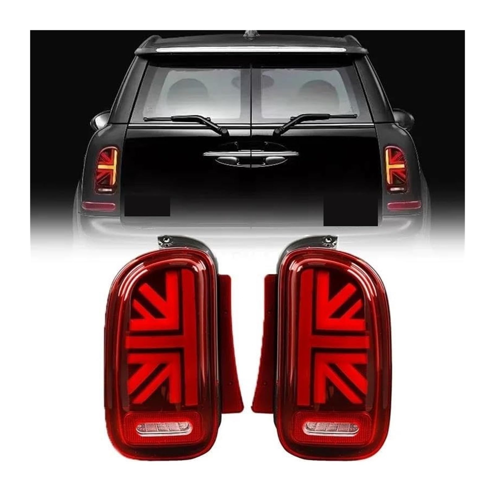 Para Cooper Para Clubman Para R55 Freno Inverso Luz Señal Giro Secuencial Luces Traseras Coche Conjuntos Señal Giro Espejo(2pcs Smoke)