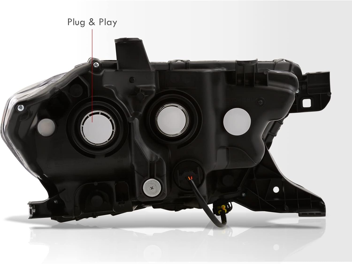 AJP Distributors Black Housing Clear Lens Amber Signal Driving Projector Headlights + LED DRL Strip Lamps Assembly Pair Compatible/Replacement For Tacoma Pickup 2016 2017 2018 2019 2020 2021 2022 2023