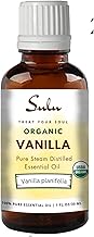 USDA Certified Organic 100% Pure Steam Distilled Essential Oils for Aromatherapy-Skin Care Formulations-All Purpose Household Use- Cruelty Free-Vegan (1 fl.oz, Vanilla)