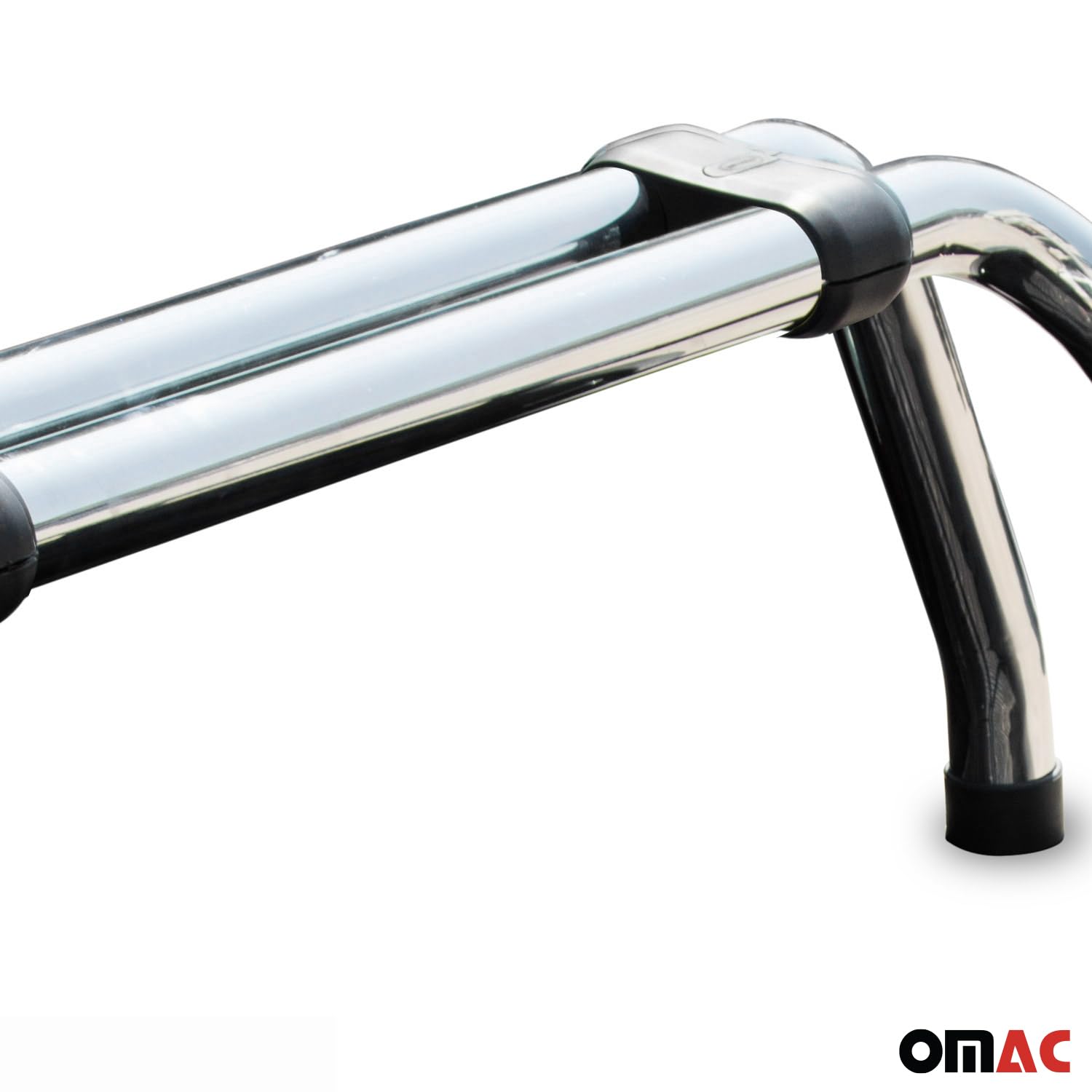 OMAC Überrollbügel Rollbar kompatibel mit Nissan Navara 2006-2015 Gefärbten Stahl Ø76 Silber