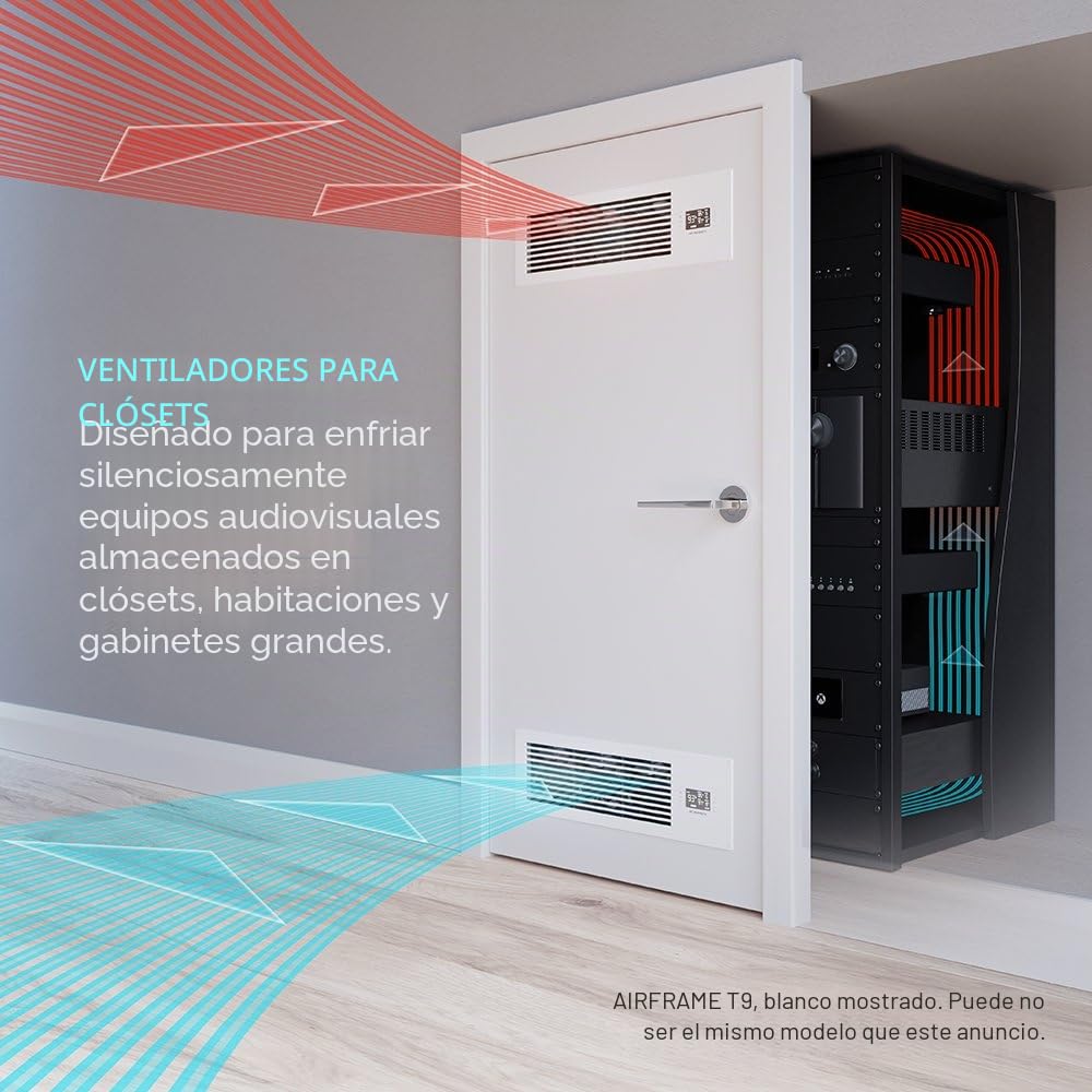 AC Infinity AIRFRAME T7, 400mm Blanco, High-airflow ventilador de refrigeración Sistema de escape circulación de aire, para equipos audiovisuales salas, armarios y carcasas | Flujo de aire de escape, para salas de equipos AV, armarios y recintos