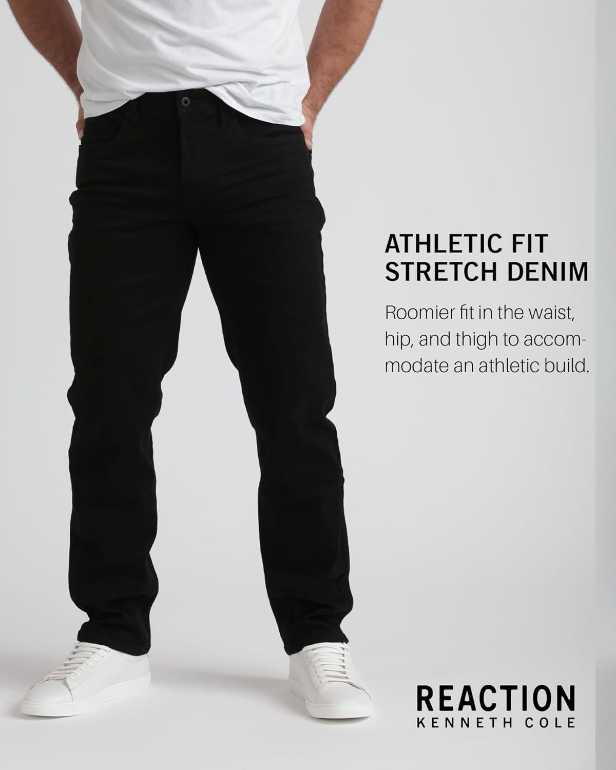 Kenneth Cole REACTION Athletic Fit Jeans for Men - Soft and Flexible Stretch Jeans - Men's Jeans Roomier Fit - Image 5