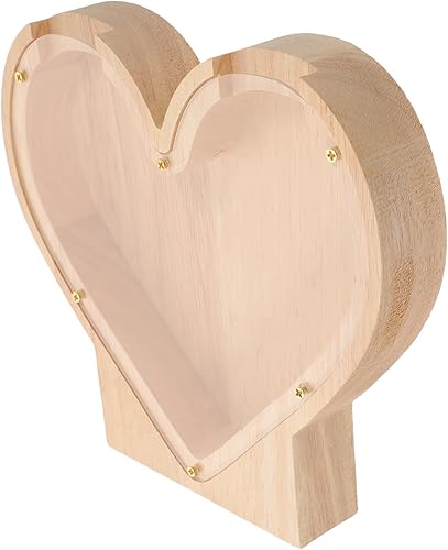 Miniatura 5 de 2pcs Love Piggy Bank Dinosaur Banks Unopenable Piggy Bank Clear Bank Wood Heart Piggy Bank Saving Bank Clear Piggy Bank Personalized Piggy Bank Car