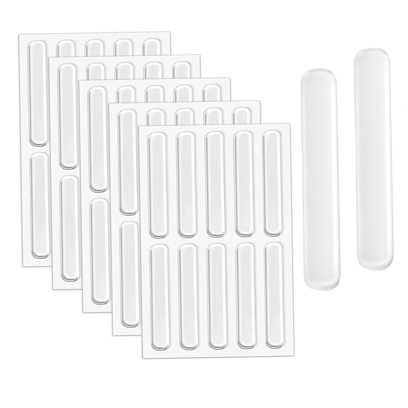 50 Pcs Clear Door Bumpers, 6.3cm Silicone Furniture Bumpers, Self-Adhesive Door Slam Stopper Strips for Doors Pads Stop Slamming and Furniture Protectors