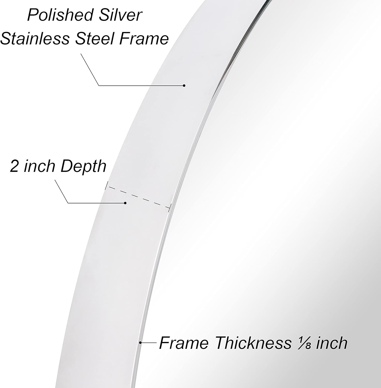 Empire Art Direct Ultra Polished Silver Stainless Steel Oval Wall Mirror, Mirror for Bathroom, Bedroom, Living Room, Ready to Hang, 24" x 36" x 2"