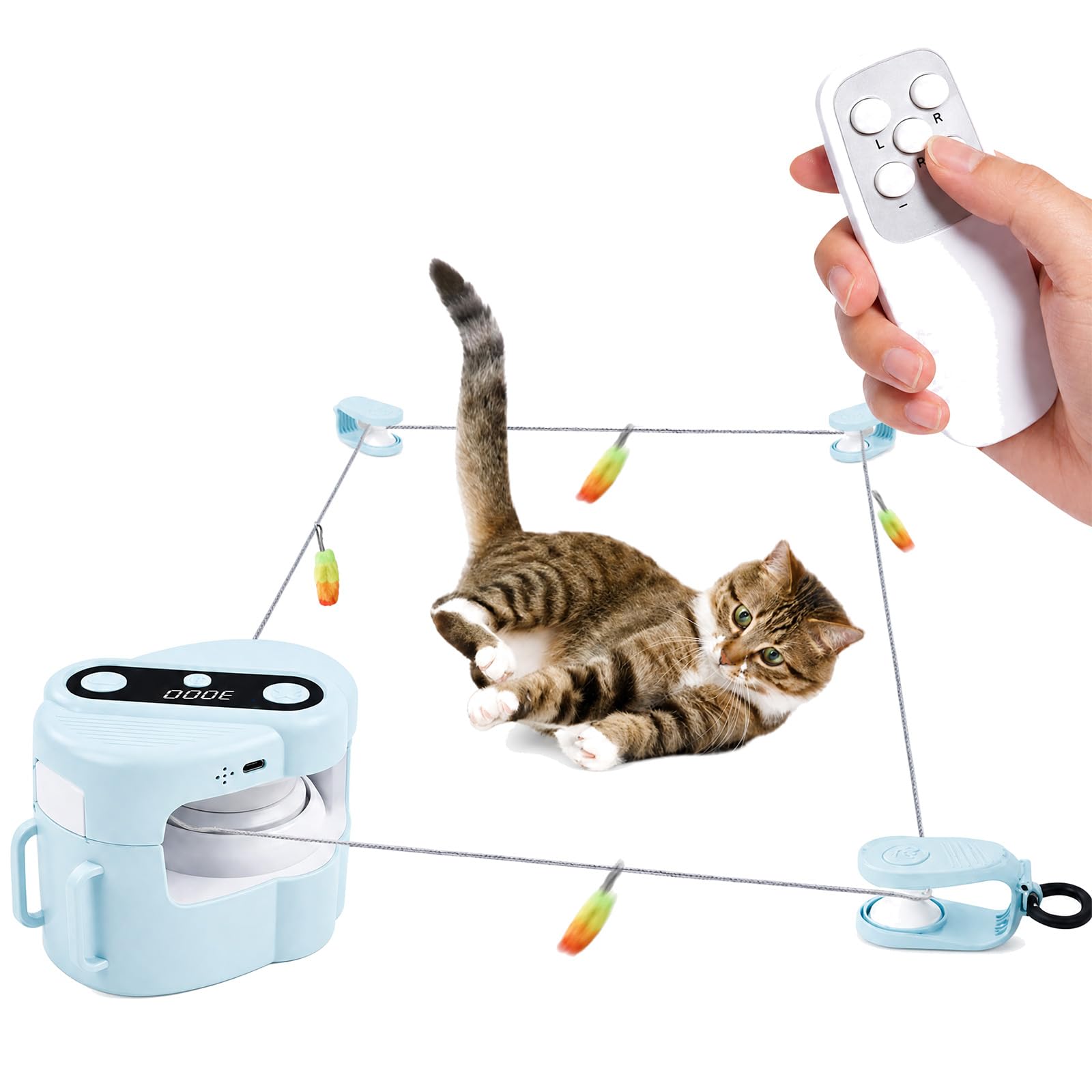 Automatisches Katzenspielzeug für Hauskatzen,Mehrere Geschwindigkeitsmodi Anti-Ermüdungs-Design