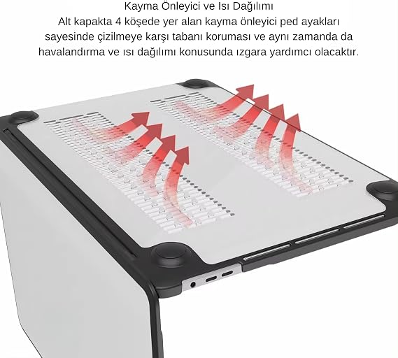 McStorey MacBook Pro 14.2 İnç Kılıf A2442 A2779 A2918 A2992 A3112 A3401 A3185 A3434 A3426 A3427 Uyumlu Shockproof Rugged Hard Case TPU Bumper Darbe Korumalı Hibrit Sert Kapak Şeffaf