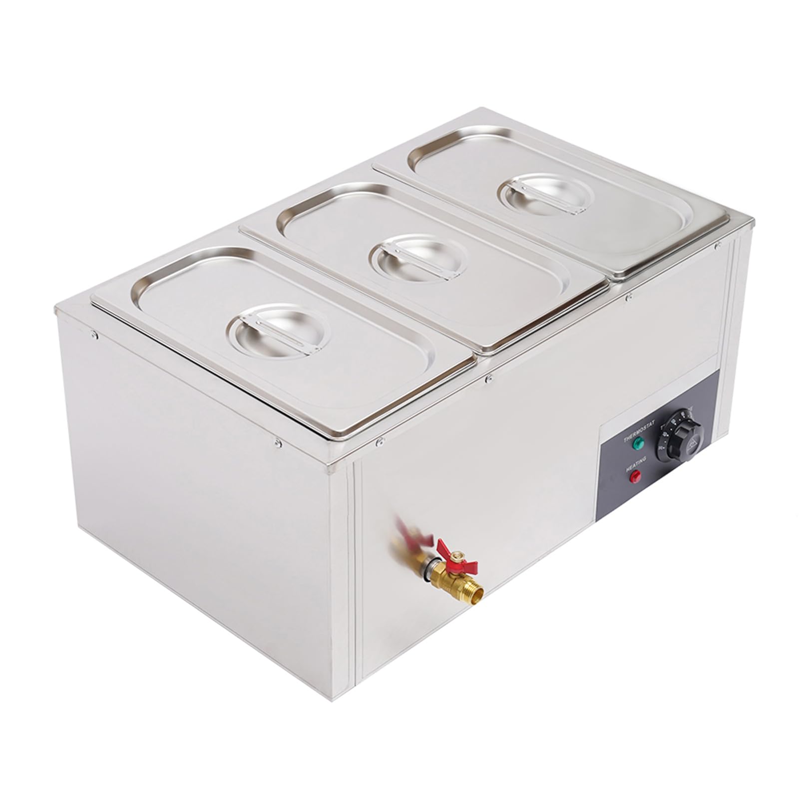 Riscaldatore per buffet, 850 W, elettrico con 3 contenitori per alimenti, in acciaio inox, utilizzabile come piastra riscaldante, per buffet, feste e cene in famiglia