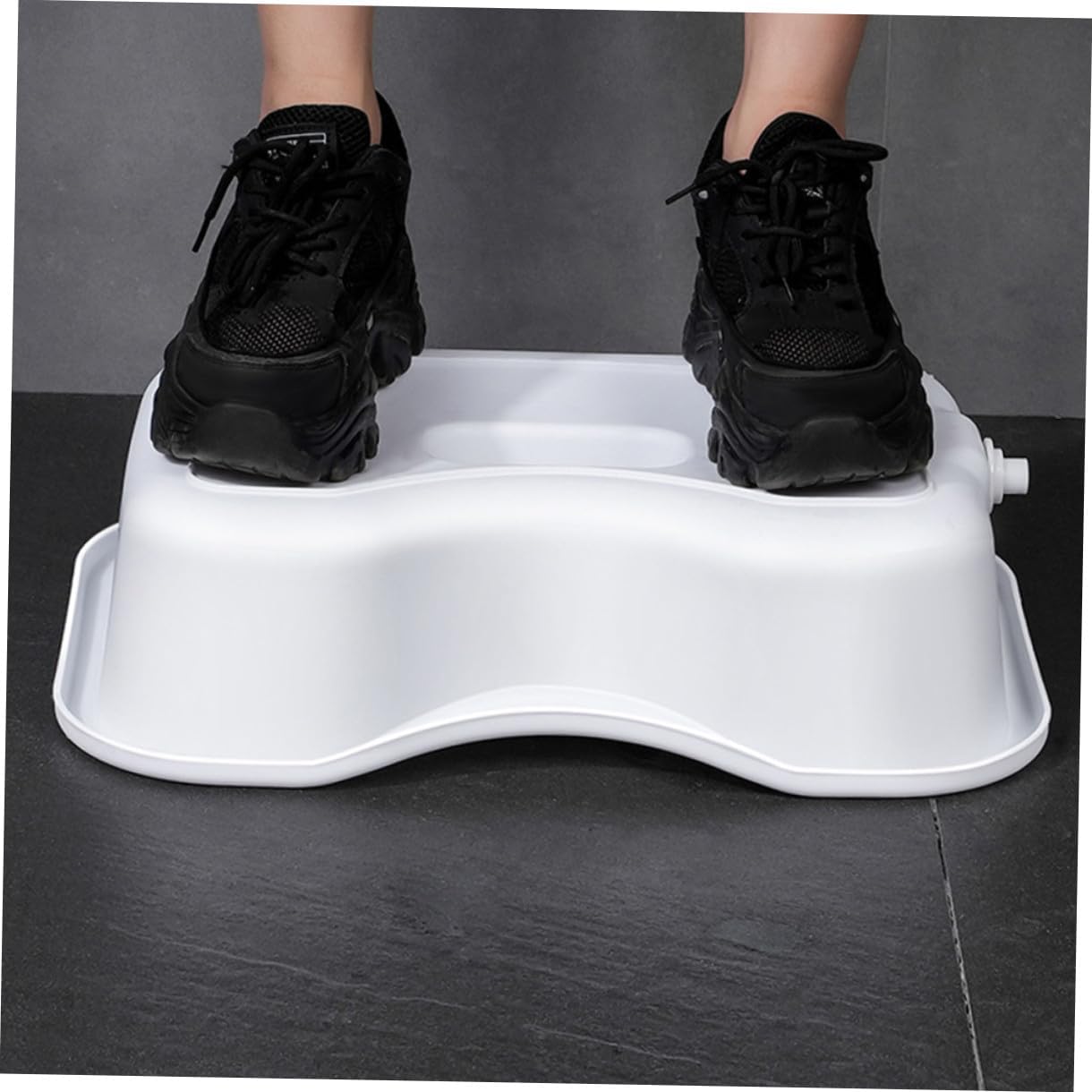 Portable Plastic Shampoo Basin for Bedridden with Drainage, White Hair Washing Tray for Elderly and Pregnant Women, Home Bedside Hair Wash Tray for Patient Care
