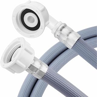 CHEFZOCO Manguera Lavadora, Manguera Lavavajillas, Manguera entrada de agua, Compatible con Todas las Marcas, Válvula de Seguridad Ø 3/4 acodada a recta, para Temperaturas de hasta 25°C, 1.50 Metros