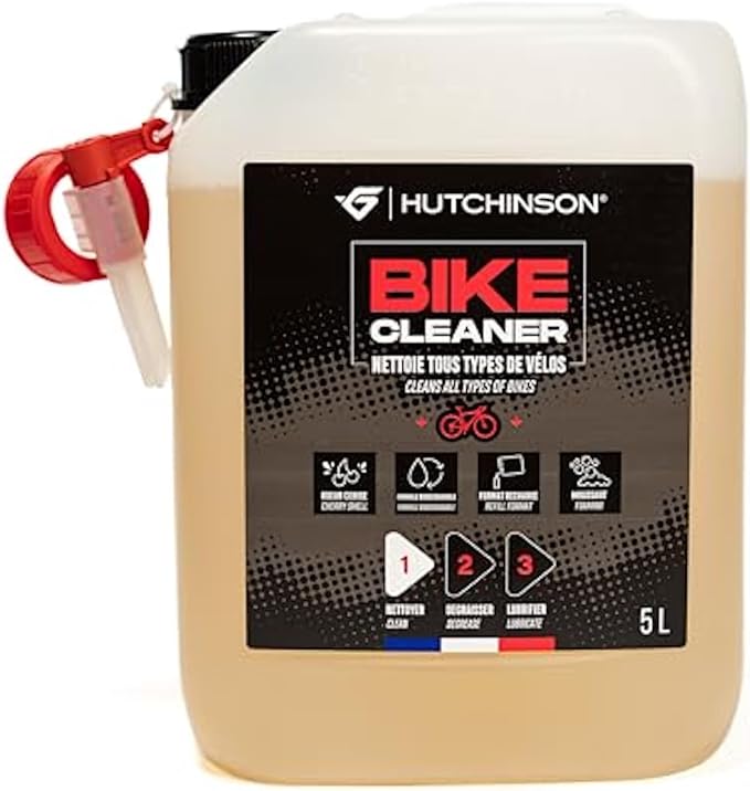 HUTCHINSON – BIKE CLEANER 5L – Recarga Ecológica de Limpiador de Bicicletas Biodegradable con Espuma | Bidón Económico | Aroma Cereza | Sin Residuos | Fabricado en Francia