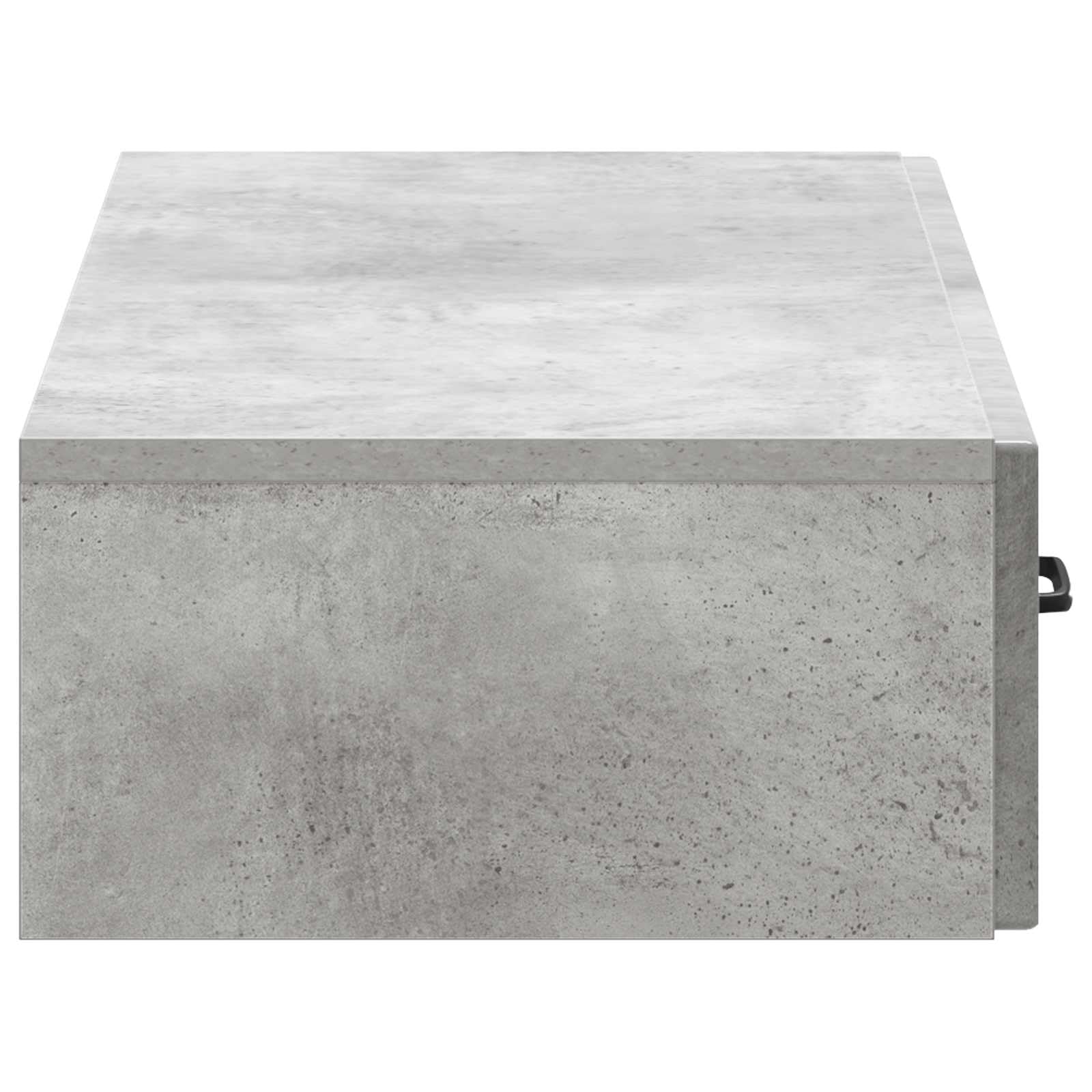 Tavolino da parete grigio cemento, 87,5 x 34,5 x 17 cm, in legno con cassetto e scomparto chiudibile, organizer per ufficio, soggiorno, corridoio, garage