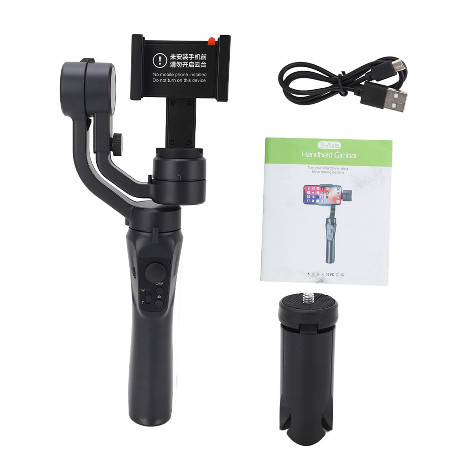 Naroote Estabilizador de Teléfono Portátil de 3 Ejes Captura de Vídeos y Fotografías para Creadores y Viajeros, Material ABS, Peso Ligero de 560 G
