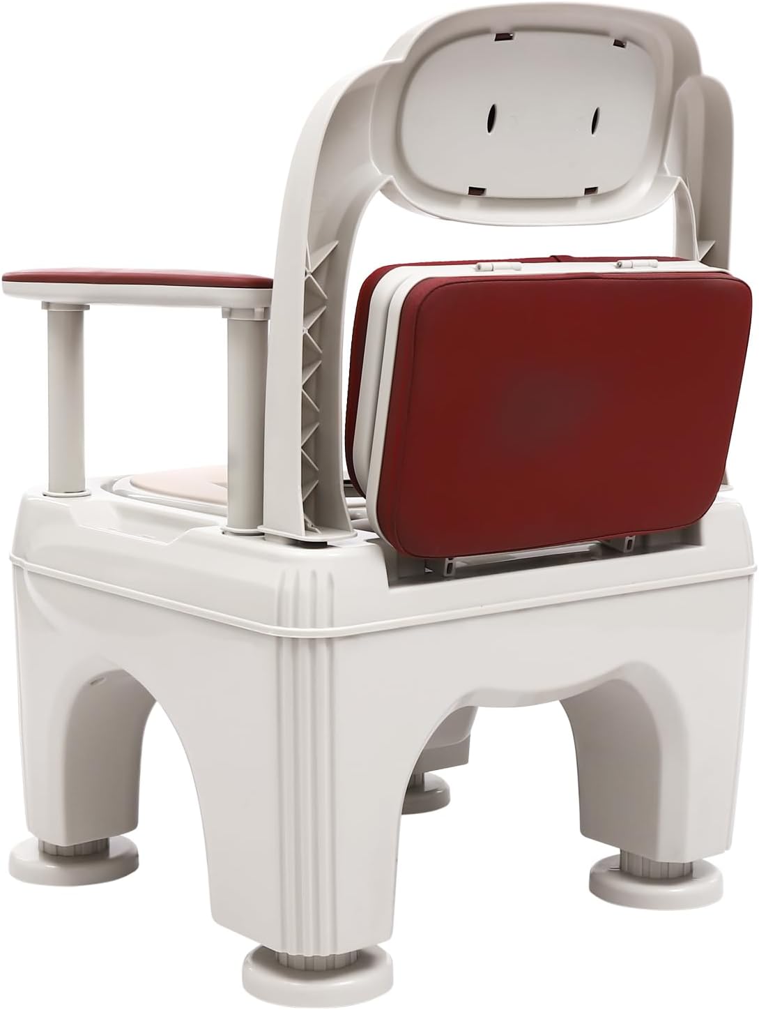Bedside Toilet, Bedside Commodes, Portable Commode Chair for Adult, Adjustable Seat Height Toilet Chair w/Support Armrests, Load-Bearing 661.39lbs, Suitable for Seniors, Pregnant Women, Patient