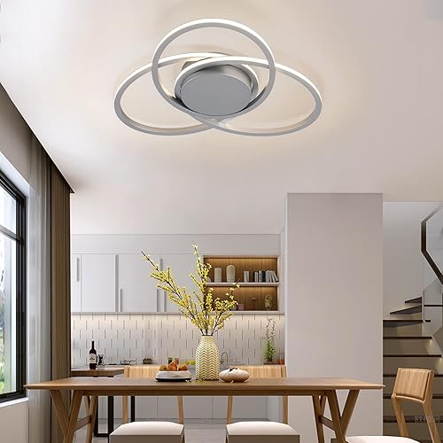 Miniatura 7 de Lámpara de techo moderna, lámpara LED regulable de 20.5 pulgadas, lámpara de techo de montaje empotrado de 47 W, lámpara de techo cerca de la luz de