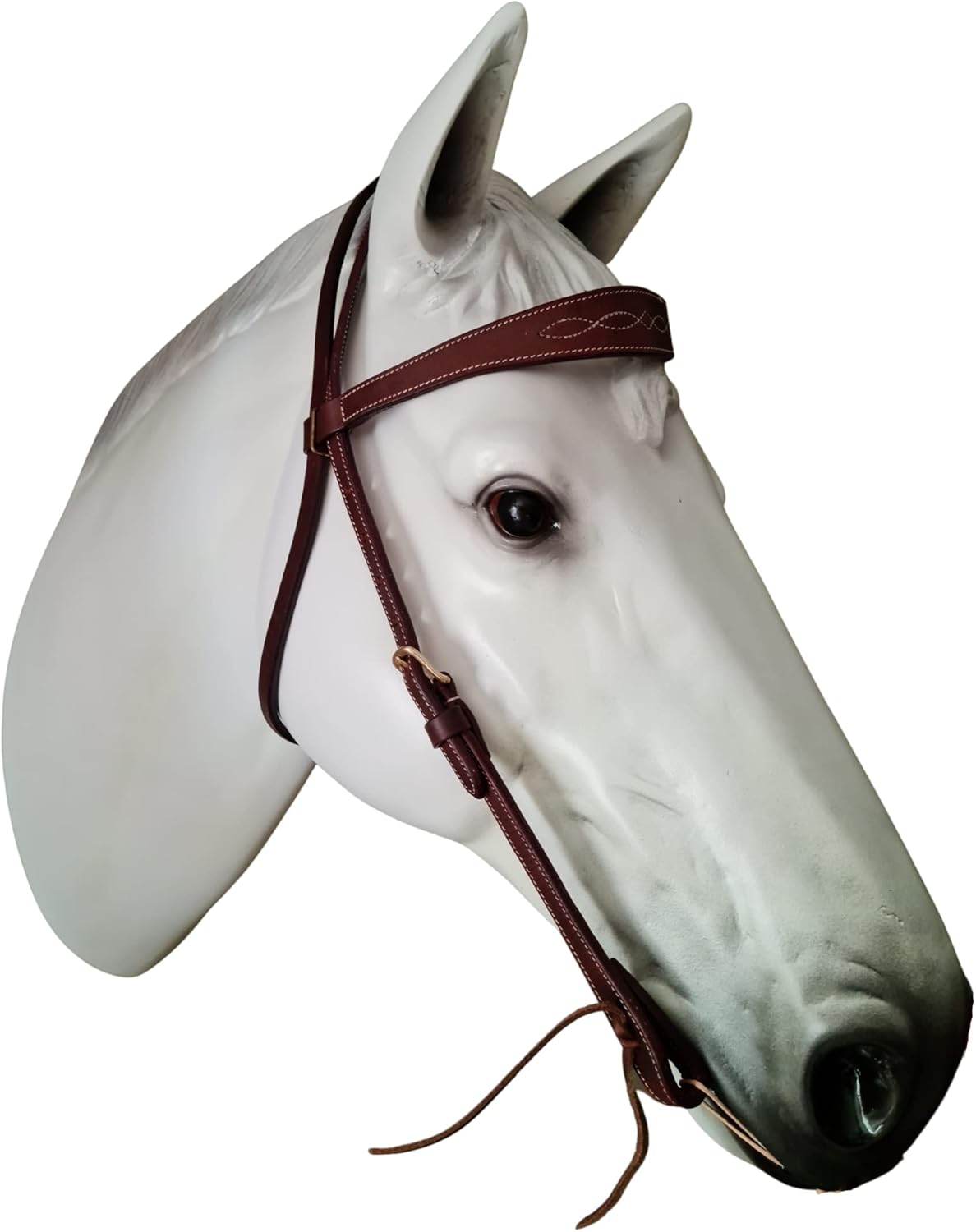 Stallington Leather Horse Headstall in Premium Top Grain Harneto Leather with Solid Brass Hardware