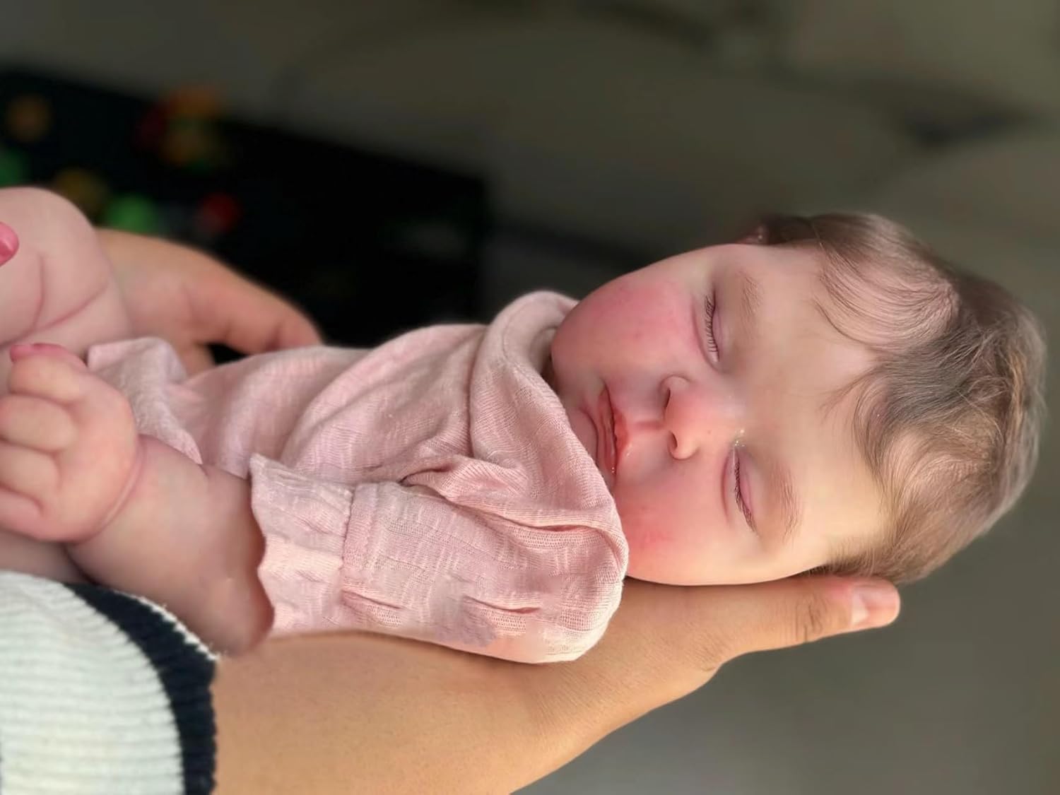 TKYFOYS 20 Pollici Bambole Reborn Lunghi Capelli Castani Silicone Vinile Corpo Realistico Reborn Baby Doll Bambola Realistiche Neonato Ragazza