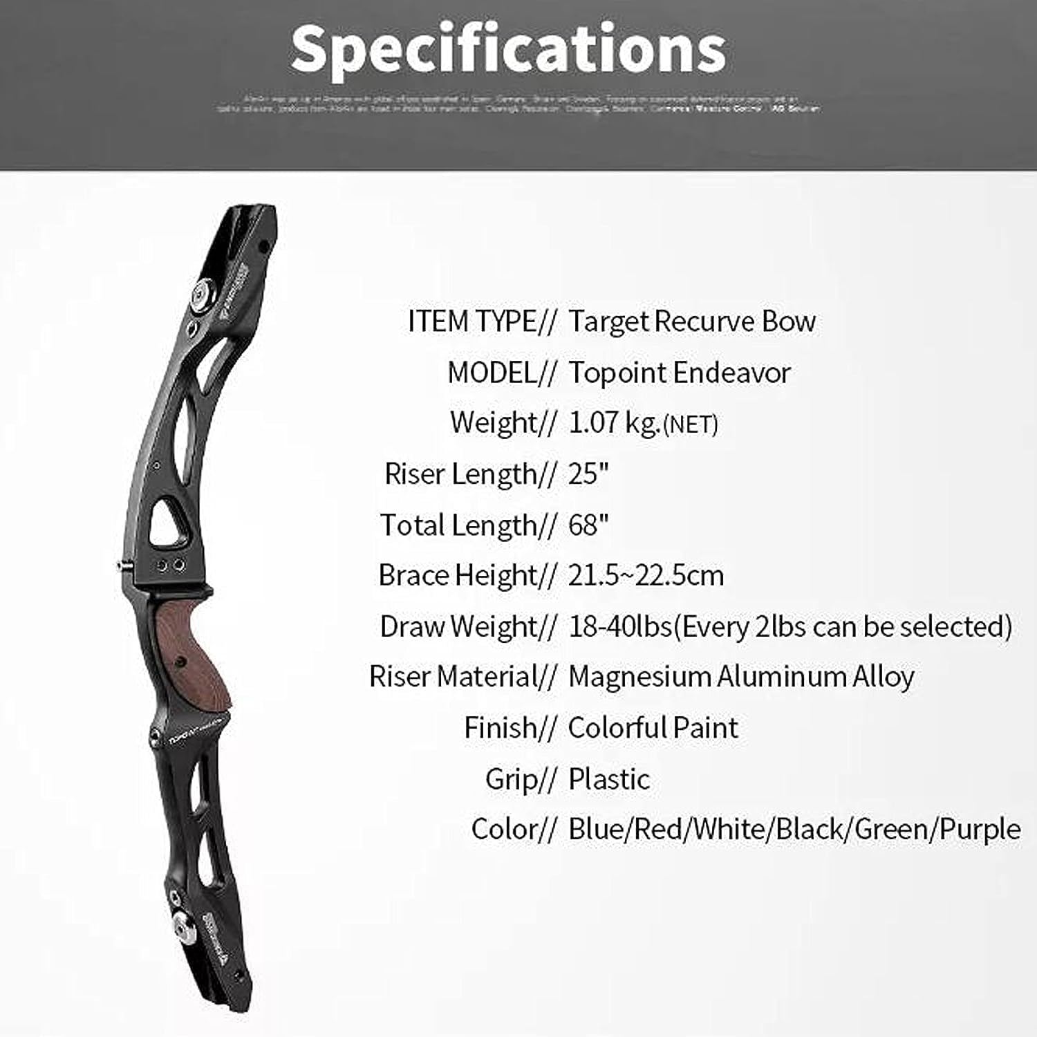 66/68/70 Inch ILF Recurve Bow 18-44lbs Takedown Recurve Bow ILF Bow Riser and Limbs Aluminum Riser Right Handed Bow for Athletic Competition