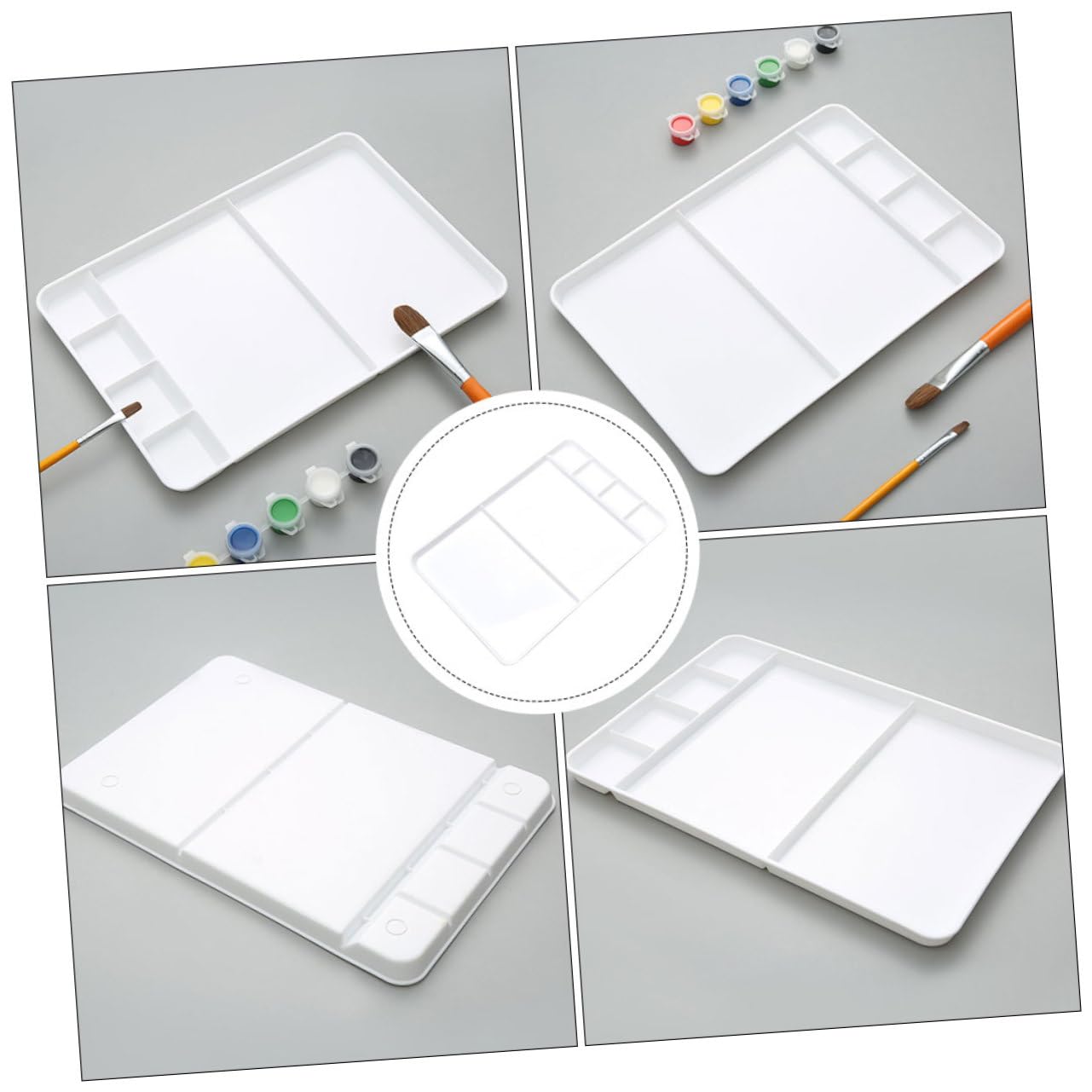 Palette de Peinture à Compartiments Multiples Carrée