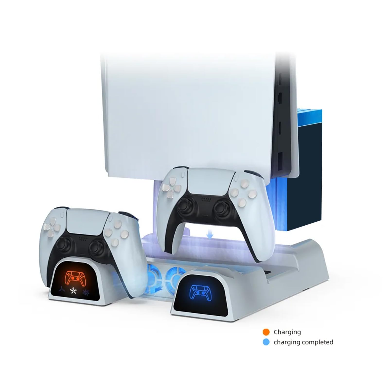 Soporte para cargador de controlador, base de base, soporte de ventilador de refrigeración con ranura de almacenamiento de disco de juego de 11 bits para consola de juegos P5, soporte de cargador de