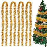 lametta girlande weihnachtsbaum 【Glänzendes Design】 Unsere weihnachten lametta girlande haben ein schickes und schönes aussehen mit einzigartigen fadenförmigen pailletten, die im licht oder sonnenlicht funkeln und Ihren weihnachtsbaum schöner und luxuriöser machen und visuelle zufriedenheit bringen.