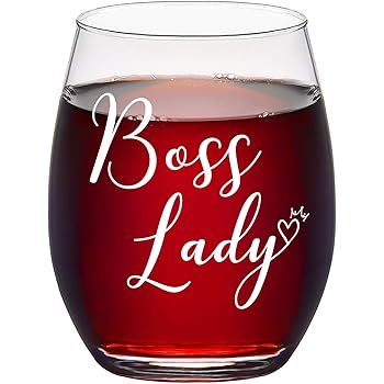 girl boss wine glass