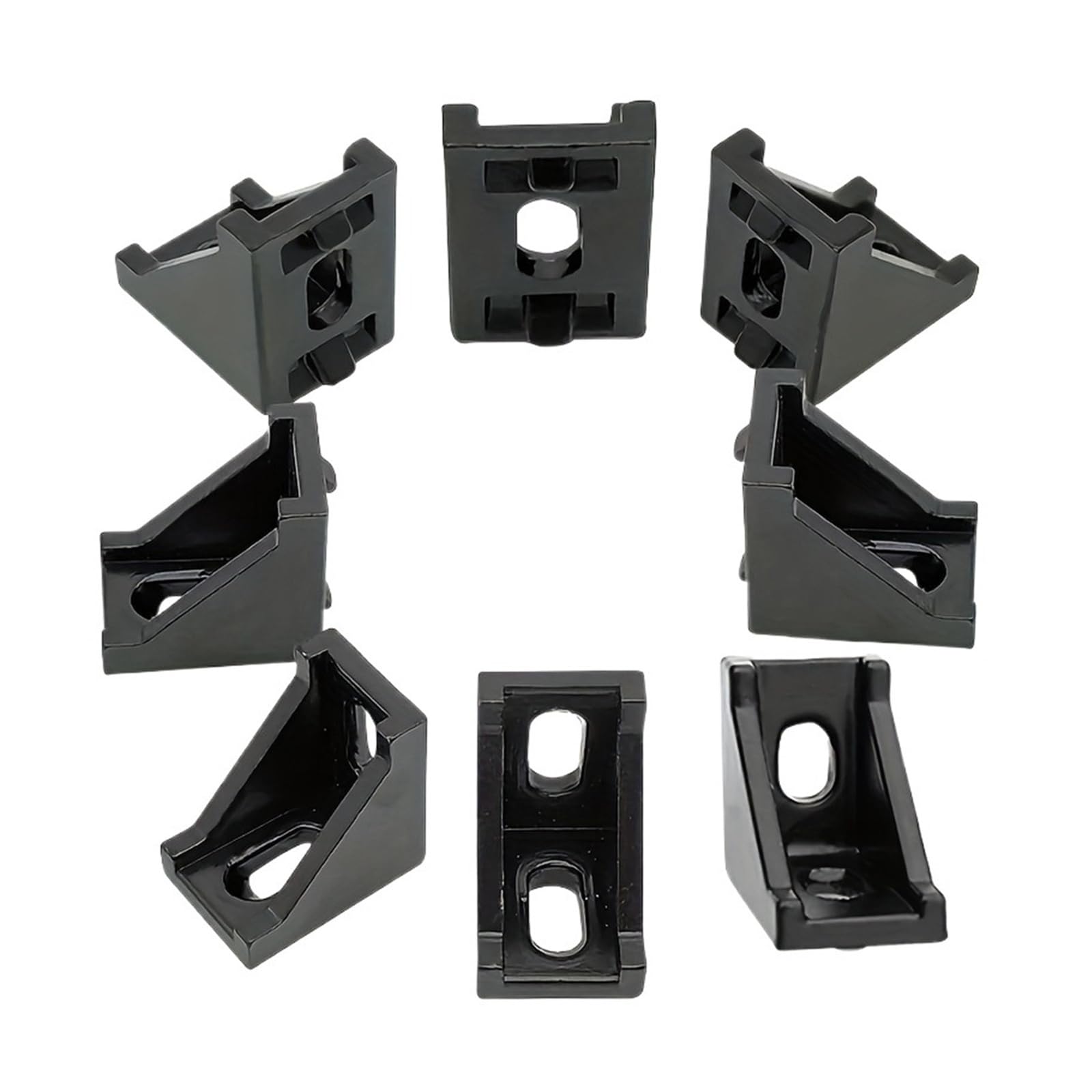 Support angle 3030 noir pour éliminer le jeu mécanique de vos rails alu