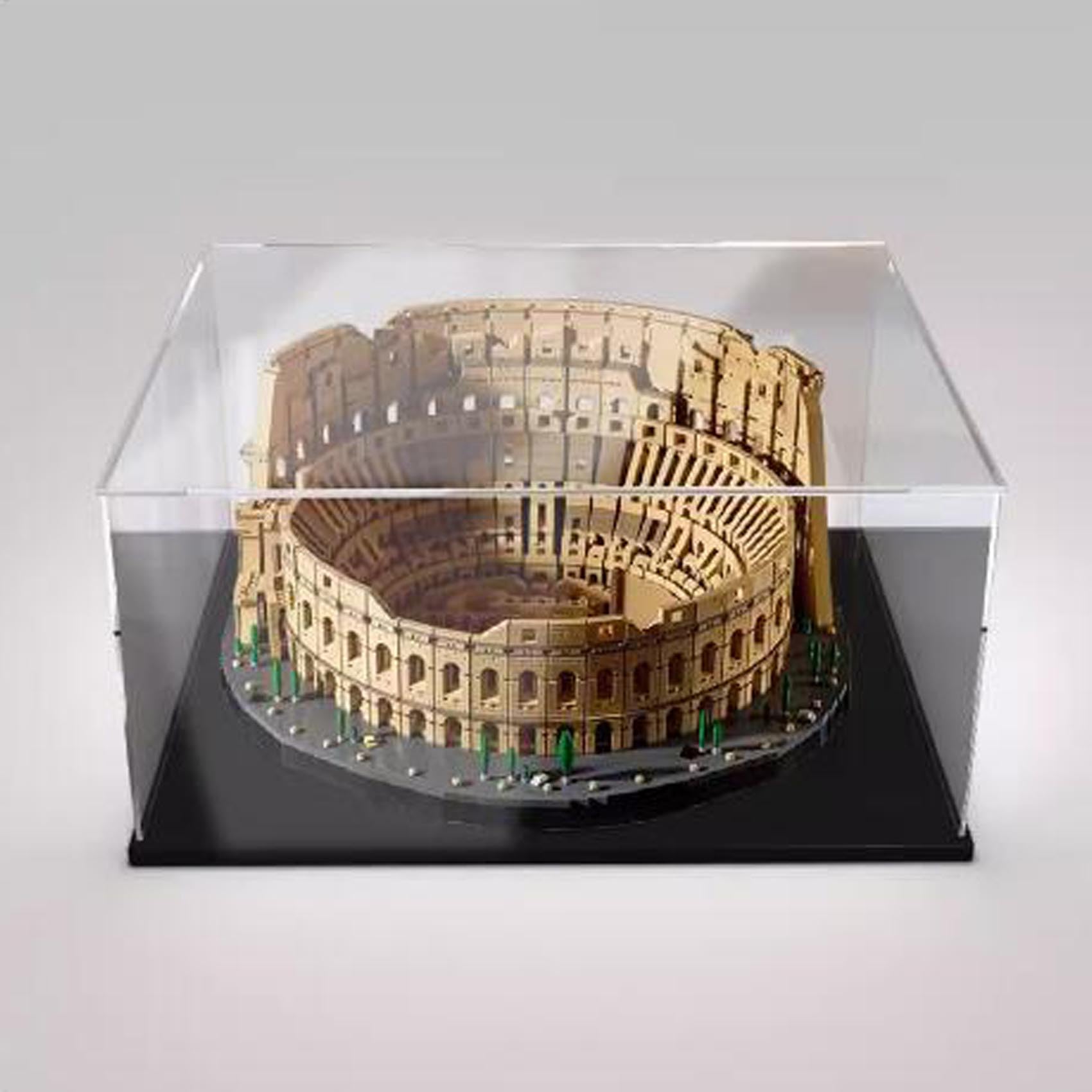 Acrylic Display case, for Lego 10276 Colosseum Model ，Dustproof Transparent Collections Display Case. (Display Box only) (Black Base)