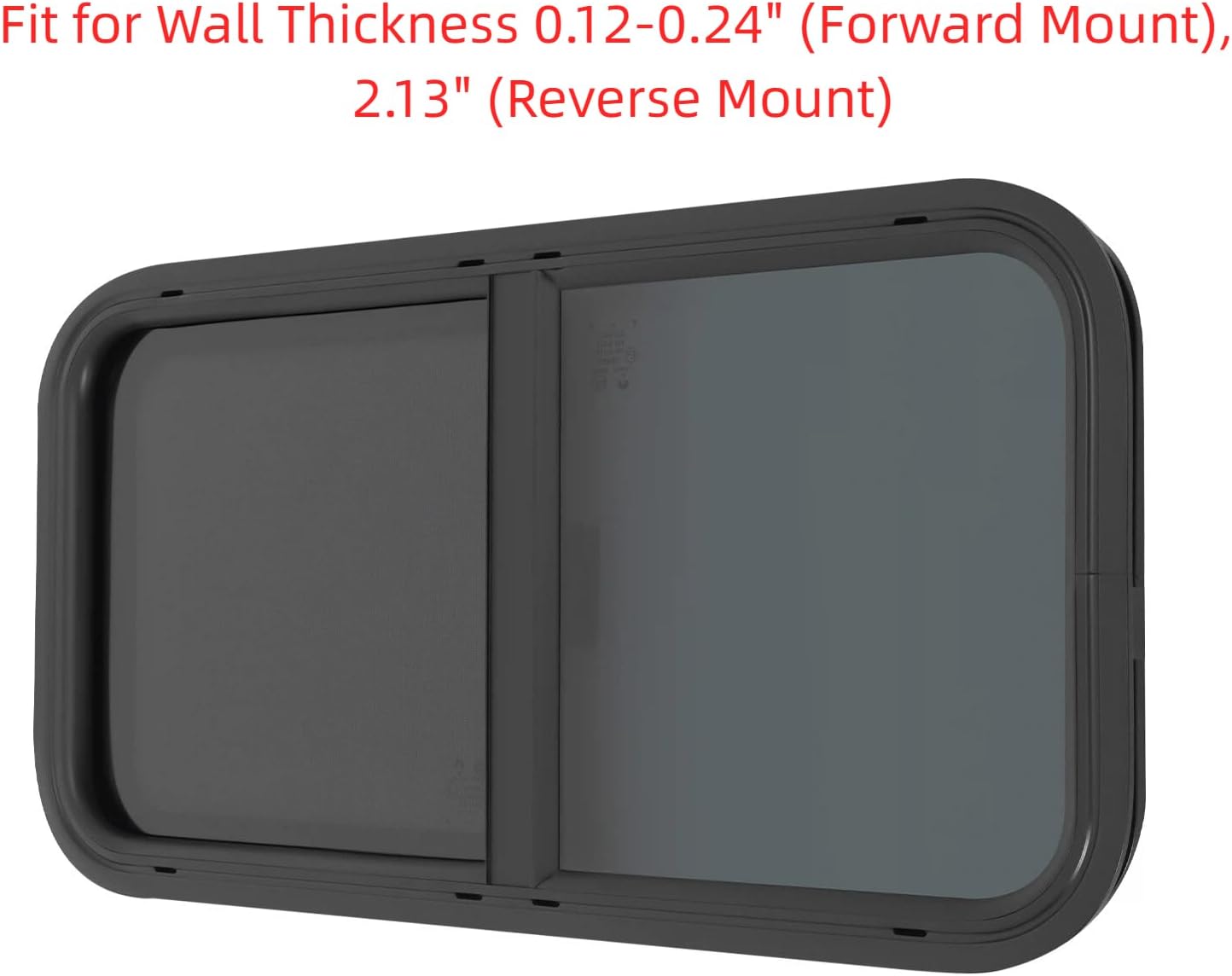 30"W x 15"H RV Window, 30"x15" Horizontal Sliding Window for Campers, Dump Trucks, Cargo Trucks, and Vertical Trailers, Fit for Wall Thickness 0.12-0.24" (Forward Mount), 2.13" (Reverse Mount)