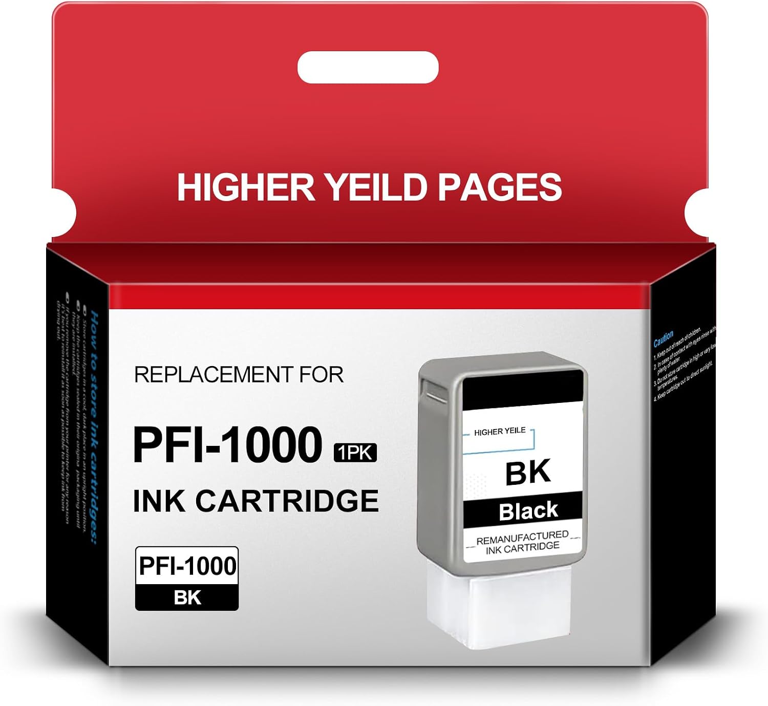 SHUPAN PFI-1000 Black Ink Cartridge Replacement for Canon PFI 1000 pfi1000 Ink Work for ImagePROGRAF PRO-1000 Printer (Black)