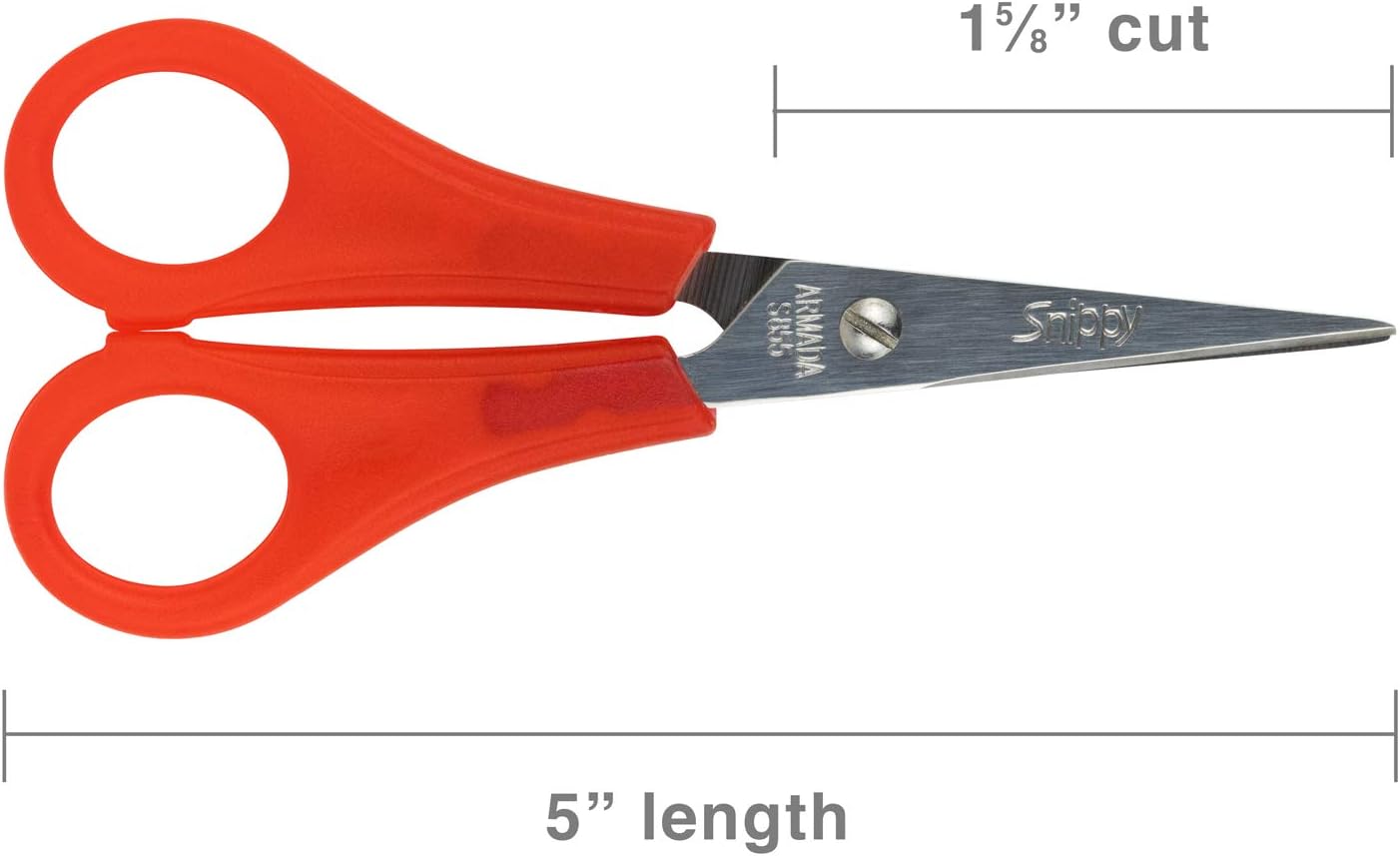 Armada Art Snippy Original Pointed Tip Scissors for Kids’ Arts & Crafts-Stainless Steel Blades-5-Inches-1 Pair, 1 Piece