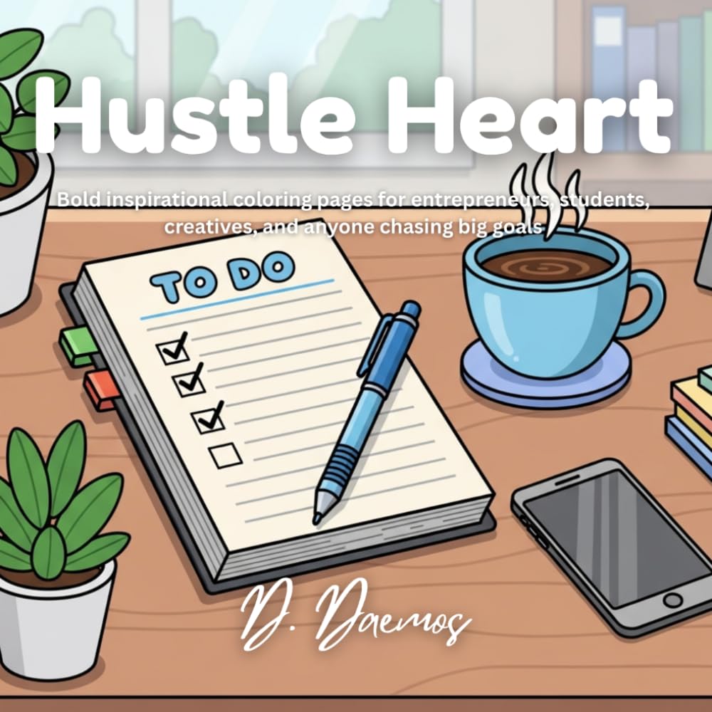 Hustle Heart: A Motivational Coloring Book for Ambition, Focus & Daily Drive
