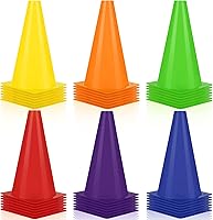 Vista 1 de Hoteam 30 conos de tráfico de 9 pulgadas de plástico para entrenamiento de agilidad deportiva, conos de seguridad, equipo de práctica de fútbol