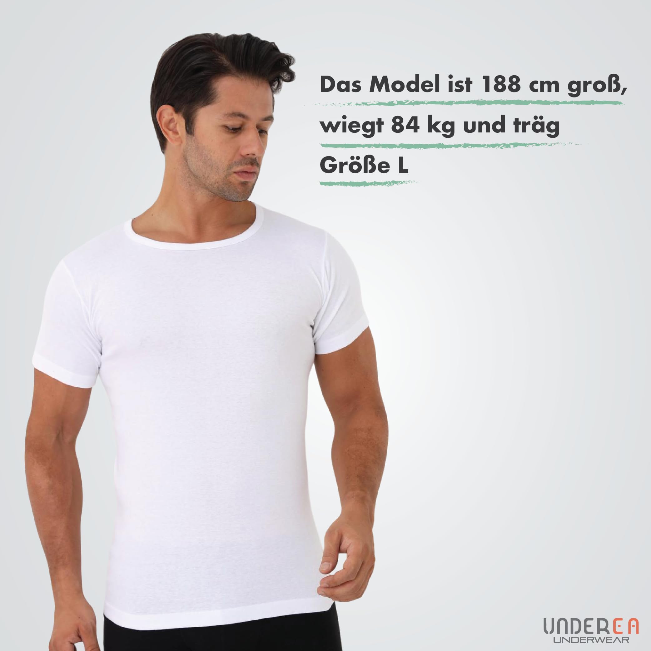 Unterhemd Herren, 100% Baumwolle, Rundhals Business Kurzarm Unterziehshirt | 2er Pack Herren Unterhemden Weiss | Atmungsaktiv & Weich Tank Top Herren