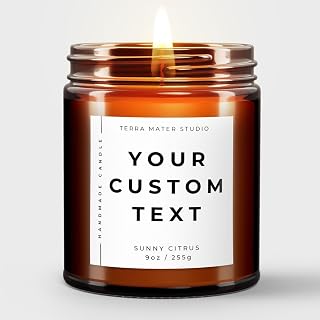Custom Candle, Personalize with Your Own Text, All-Natural Soy Wax & Premium Oils, Personalized Gift, 50+ Hours Burn-Time, Hand-Poured in The US, Custom Birthday Gift